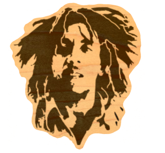 Bob Marley Wood Sticker