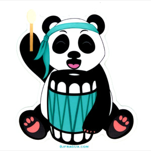 Panda Drummer Sticker